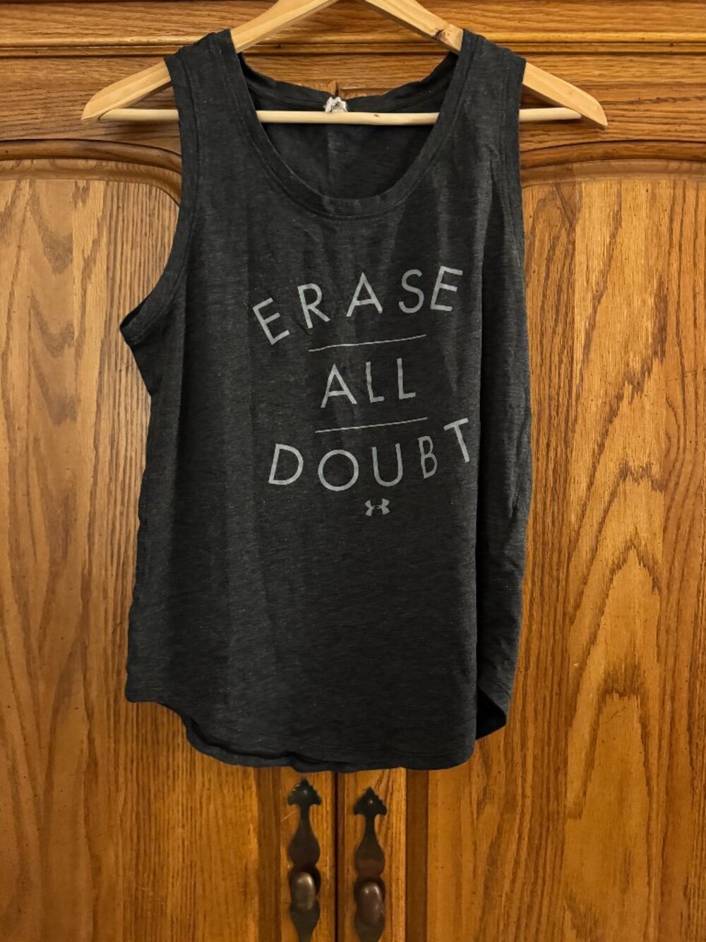 Under Armour HeatGear Gray Graphic Tank Top "Erase All Doubt"
